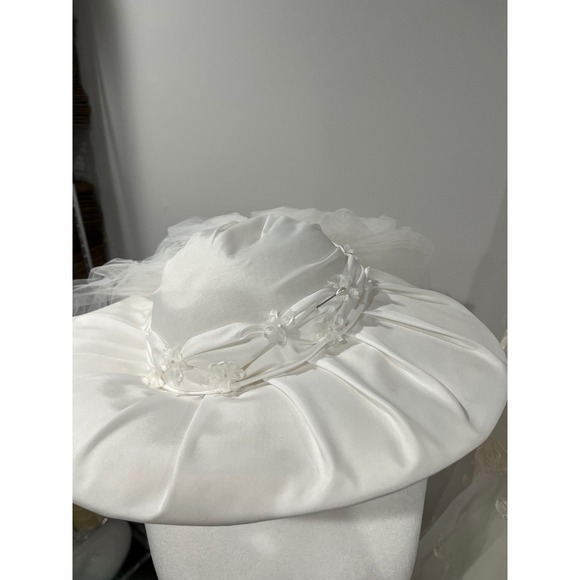 Vintage 80s Victorian Revival Wedding Dress Ivory High Neck Sheer Lace Illusion - Picture 2 of 16